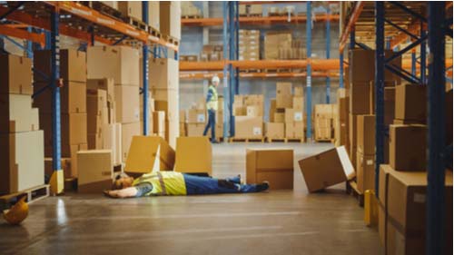 Warehouse worker hit by falling boxes compensable work injury